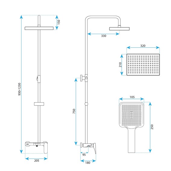 Zestaw Natryskowy JOE Złoty Szczotkowany