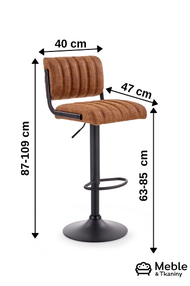 H88 hoker stelaż - czarny, tapicerka - brązow