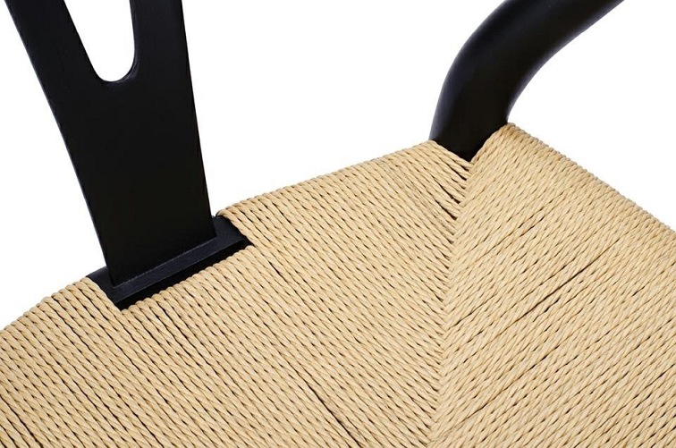 Krzesło WISHBONE Czarne Bukowe/Naturalne