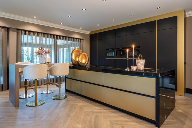 Krzesło Barowe ZABI Złoty/Beżowy