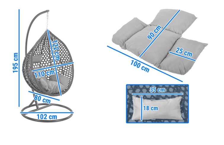 Fotel Wiszący Kokon BALI Brązowy