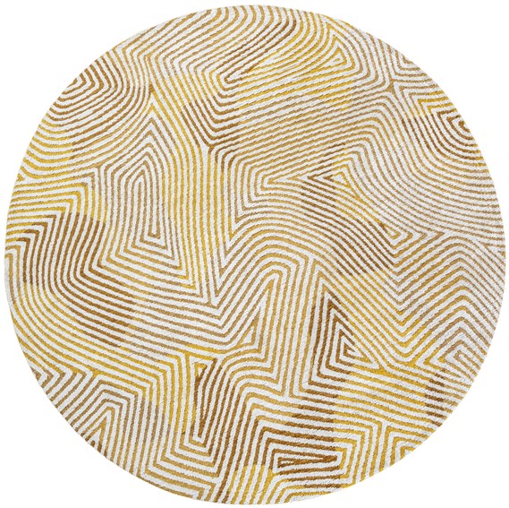 Dywan CORAL Yellow Hippy Round 9799 240x240 cm Żółty/Beżowy