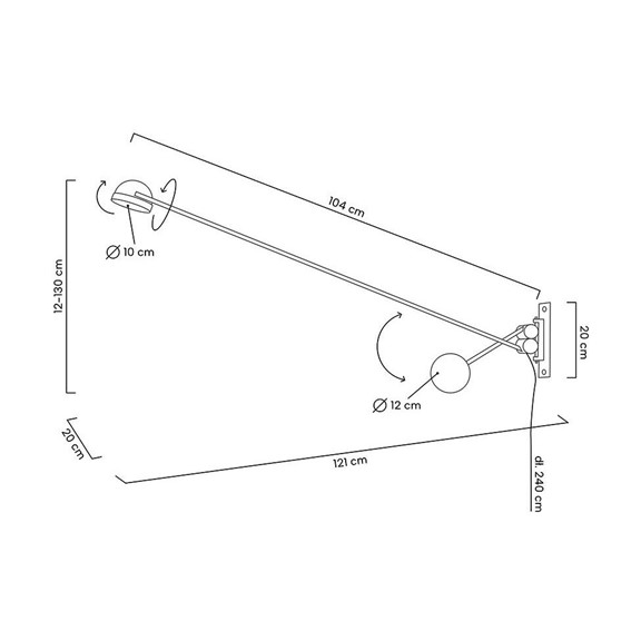 Lampa Ścienna GEAR Czarny