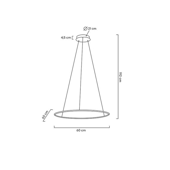 Lampa Wisząca RING SLIM 60 Złoty/Biały