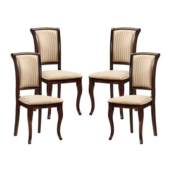 Zestaw 4x Krzesło MN-SC Ciemny Orzech Tap.19