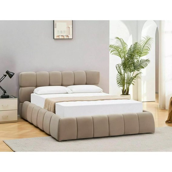 Łóżko PARMA Velvet 140x200cm Ciemny Beżowy