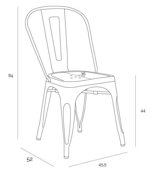 Krzesło PARIS Miedziane insp. Tolix