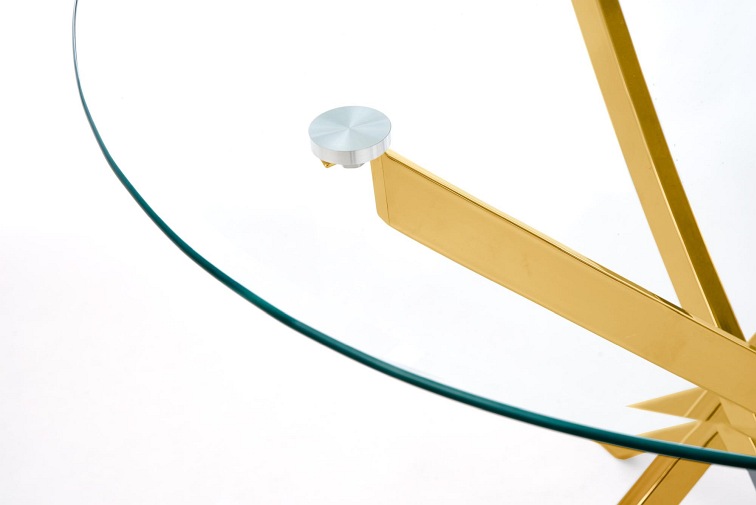 Stół RAYMOND fi100 Złoty/Bezbarwny