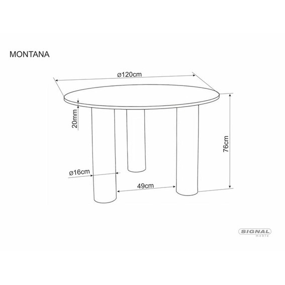 Stół MONTANA Fi120cm Dąb