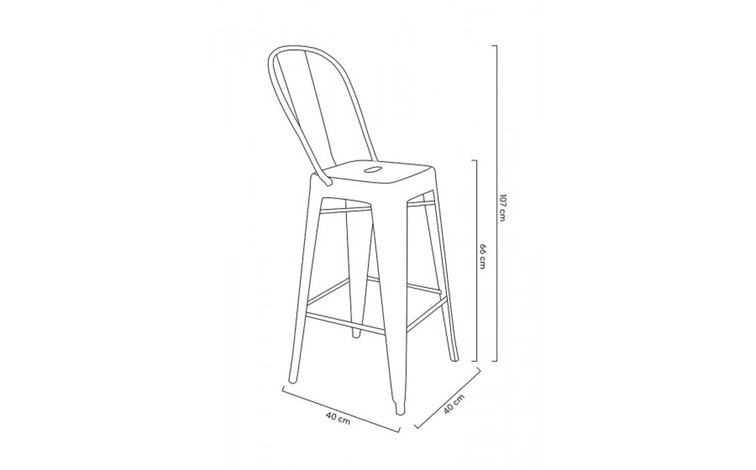 Krzesło Barowe TOWER BIG BACK 66 Czarny