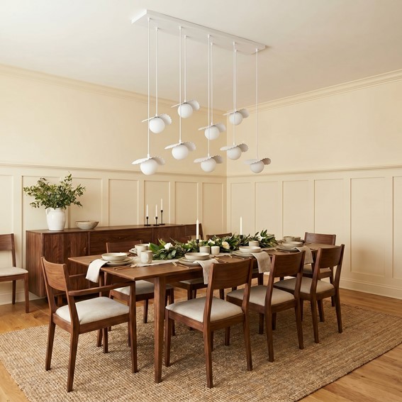 Lampa Wisząca FLORA 9 Biały/Opal