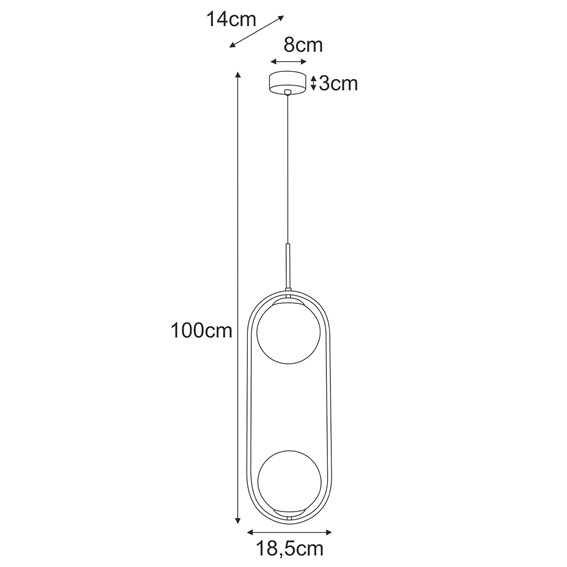Lampa Wisząca RITUS K-5392 Złoty/Biały