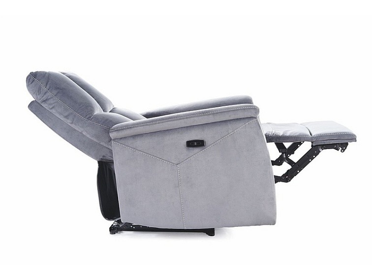 Fotel Rozkładany NEPTUN M Velvet (Funkcja Masażu) Szary Bluvel 14