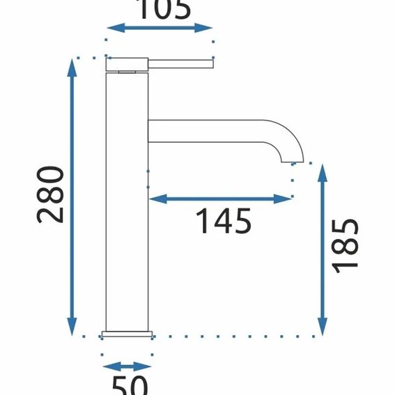 Bateria Umywalkowa Wysoka SPOT Miedź Szczotkowany