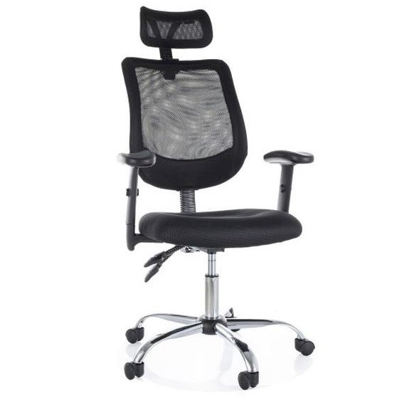 Fotel Obrotowy Q-118R Srebrny/Czarny