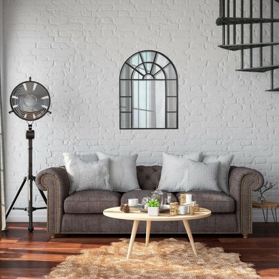 Lustro Ścienne Okiennica 2x60x80 Czarny