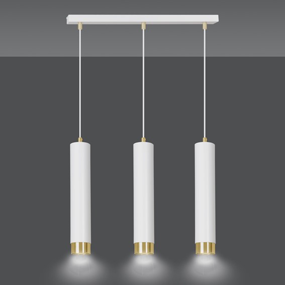 Lampa Wisząca KIBO 3 Biały/Złoty