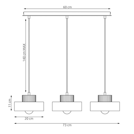 Lampa Wisząca KIVI 3 Beżowy