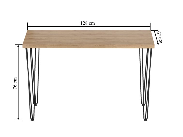 Stół ST(B)-FX 67x128 III Dąb Złoty Craft/Czarny