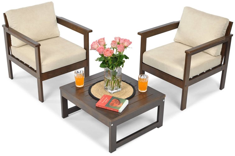 Zestaw Ogrodowy BELLA 2 Osobowy Brązowy/Beżowy