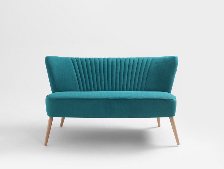 Sofa 2 os. Harry 123x65x72 Turkusowy/Naturalny