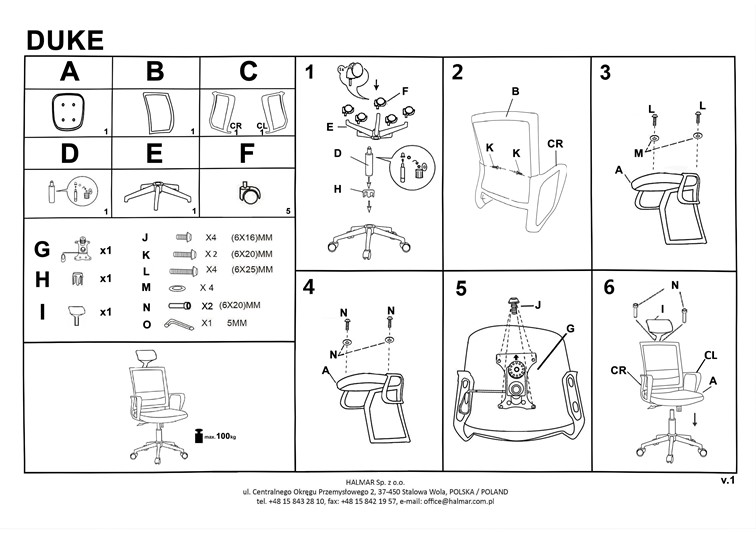 Fotel Gabinetowy DUKE Czarny