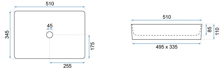 Umywalka Nablatowa AVIA Biały