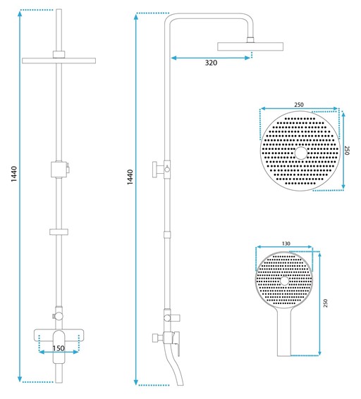 Zestaw Natryskowy MY1805-77G BLOOM Złoty