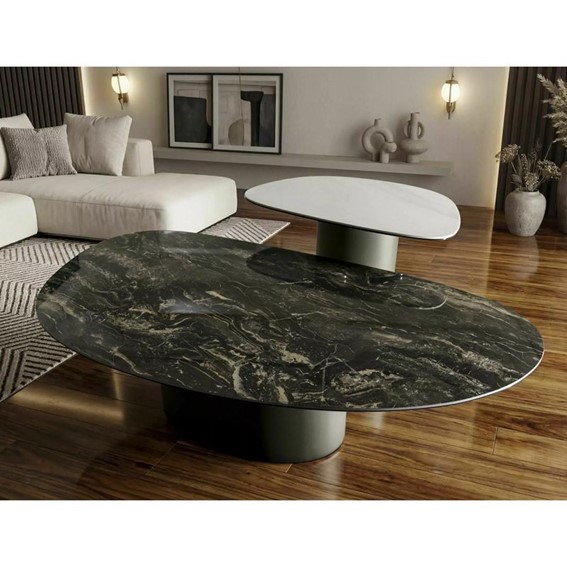 Ława BELLO B 75x50cm Biały Połysk/Miedziany