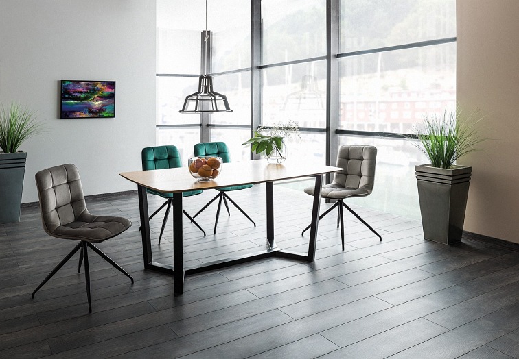 Stół DOSSIER 160x90 Czarny/Dąb