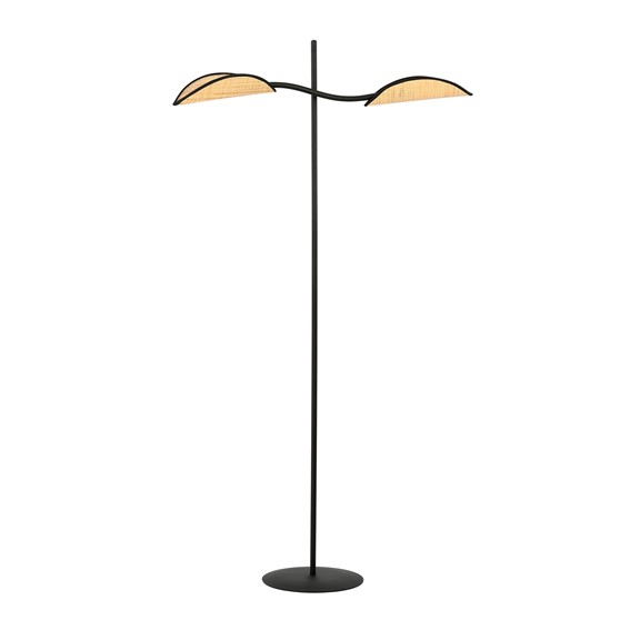 Lampa Podłogowa LOTUS LP2 Czarny/Naturalny