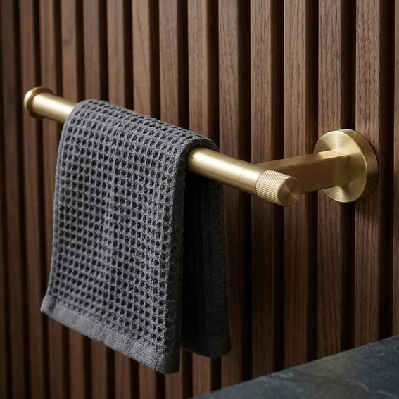 Wieszak na Ręcznik Jednoramienny 39106 ORI Złoty Szczotkowany