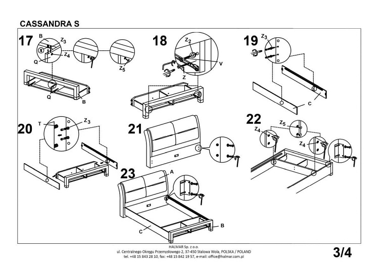 Łóżko z szufladami CASSANDRA S 160x200