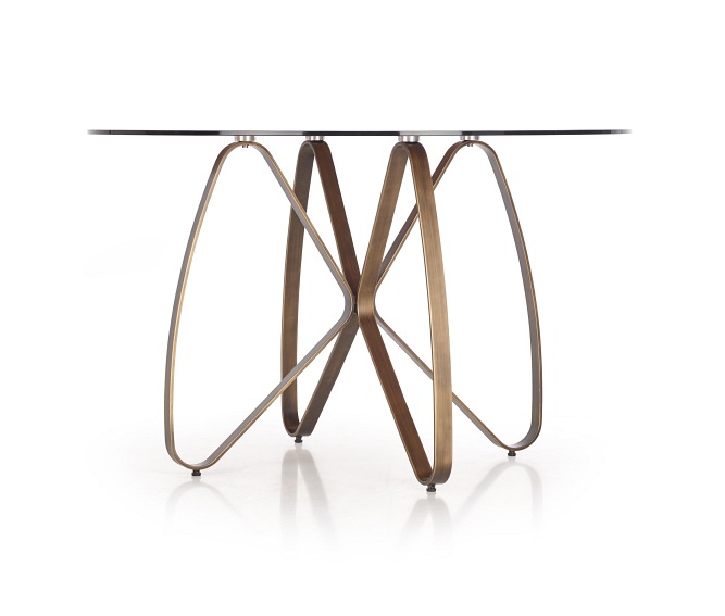 Stół Lungo 120x76 Złoty/Antyczny/Brązowy