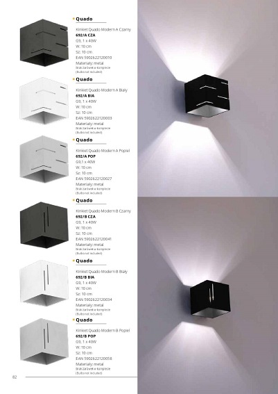 Kinkiet Quado MODERN B biały