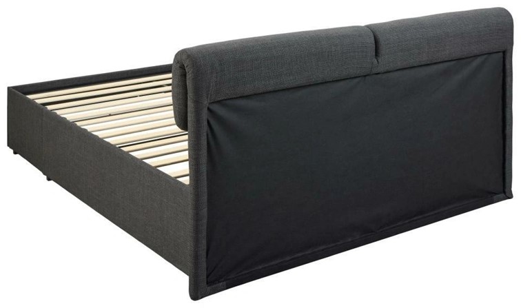 Łóżko Tapicerowane CALVI 160x200 cm z Szufladami Szary