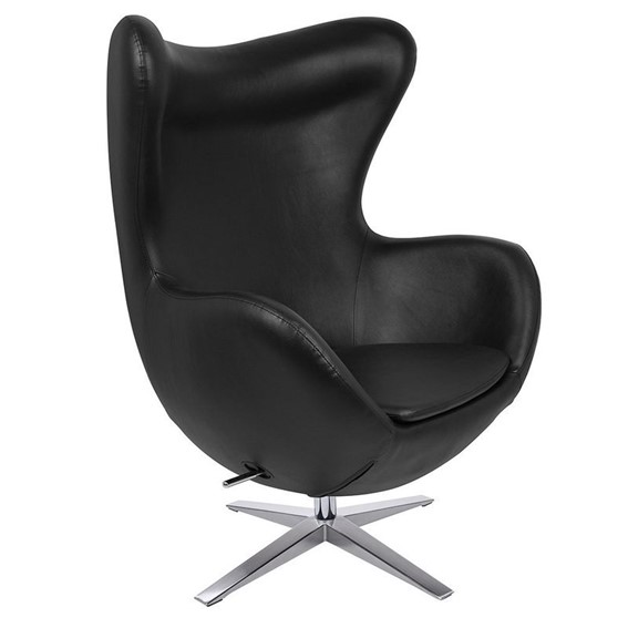 Fotel EGG Szeroki PU Czarny