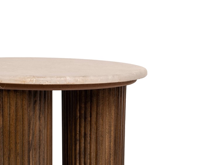 Stolik RAGNO Fi50cm Beżowy/Brązowy