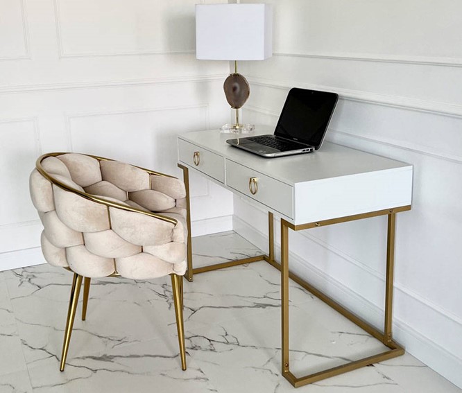 Krzesło BALLOON Złoty/Beżowy