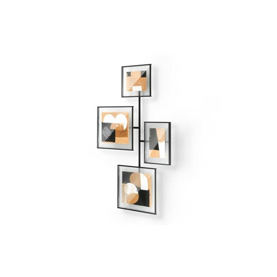 Zestaw 4 Ramek na Zdjęcia FLUTE WALL Czarny