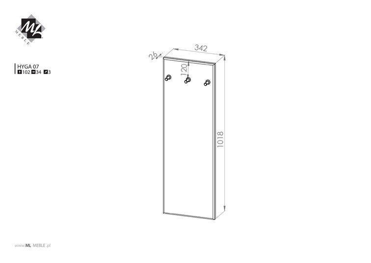 Wieszak Tapicerowany HYGA 07 Szary