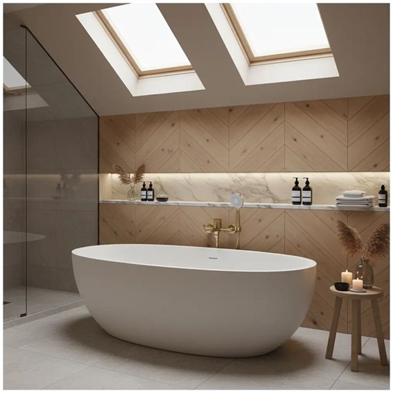 Bateria Wannowa DROP Złoty Szczotkowany