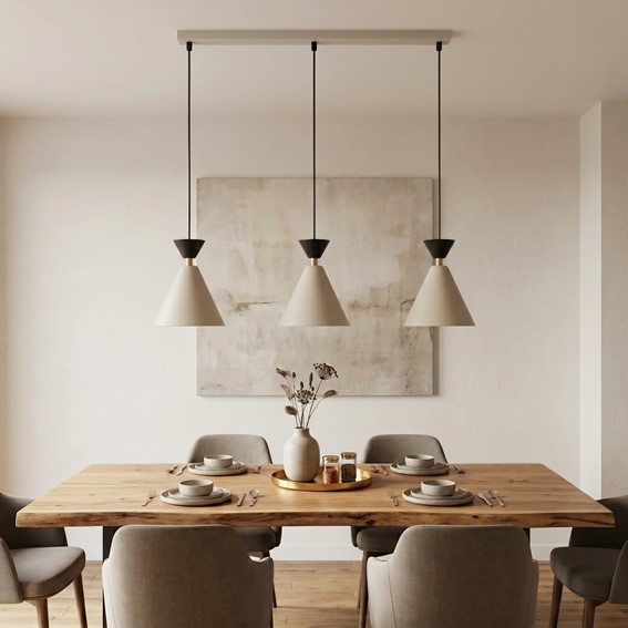 Lampa Wisząca KLEVER 3 Beżowy/Czarny
