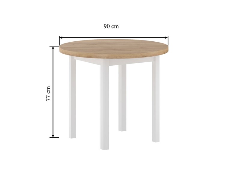 Stół ST24-FX fi90 Dąb Craft Złoty/Biały