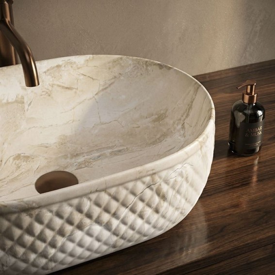 Umywalka Nablatowa OKTAWIA KALLISTO Beżowy