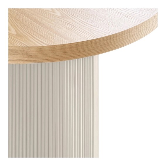 Stół Owalny SOLVA 100x220cm Dąb Naturalny/Beżowy