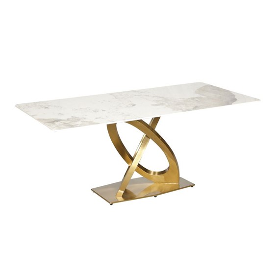 Stół MODIG M56 180x90cm Biały/Złoty