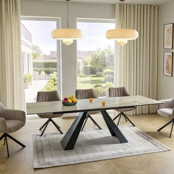 Krzesło AZALIA LEO Jasny Beż/Czarny Mat