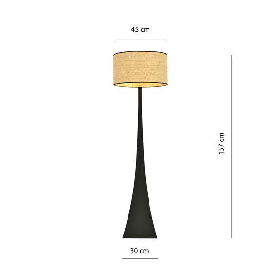 Lampa Podłogowa ESTRELLA LP1 Czarny/Naturalny