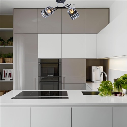 Żyrandol ASTER 2 Srebrny/Czarny